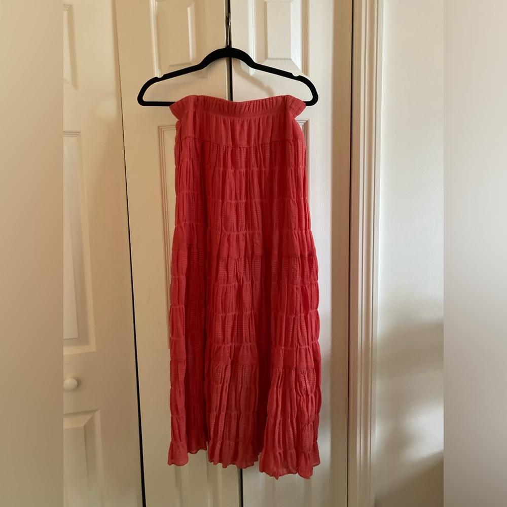 Max Studio Cotton Gauze Maxi Skirt, beautiful coral color, size medium